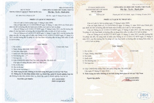 Phiếu lý lịch tư pháp 1 - 2